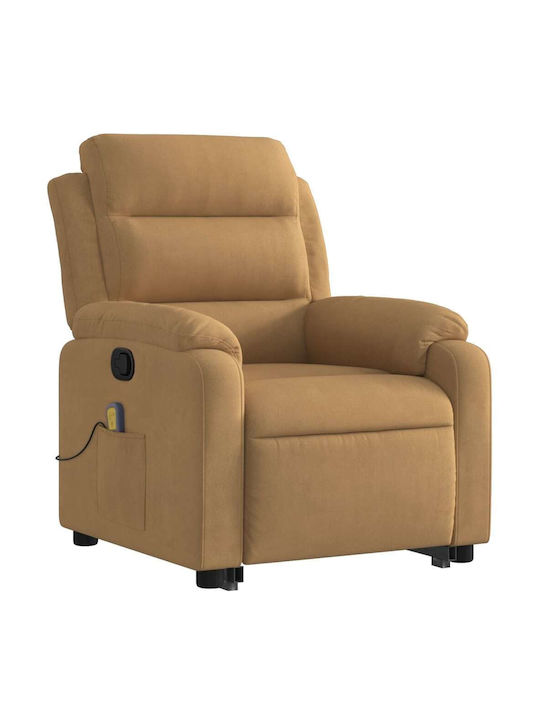 Relax Sessel mit Fußhocker Samt Braun 75x92.5x100cm