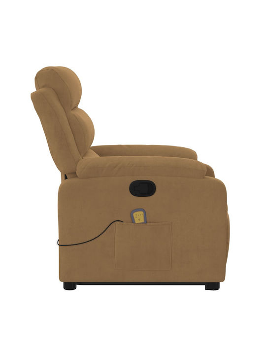 Relax Sessel mit Fußhocker Samt Braun 75x92.5x100cm