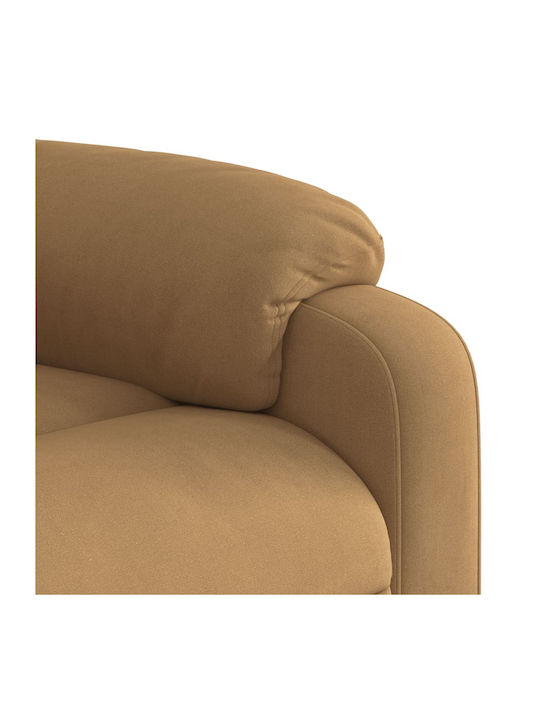 Relax Sessel mit Fußhocker Samt Braun 75x92.5x100cm