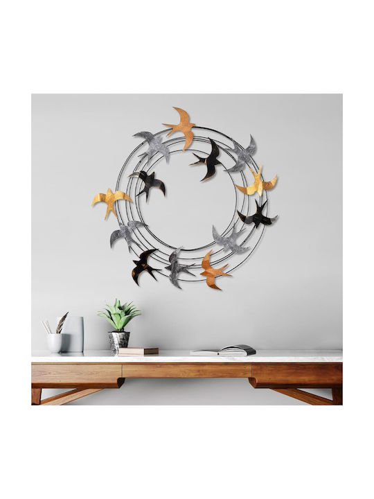 Megapap Decorative Handmade Black Fabric Tapestry 87x87cm