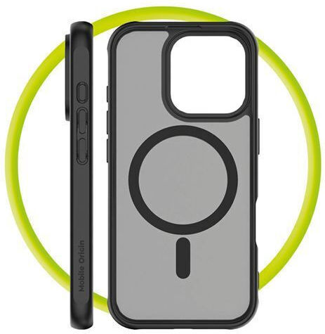 Mobile Origin Umschlag Rückseite Silikon 1.5mm Schwarz (iPhone 17 Pro / iPhone 16 Pro)