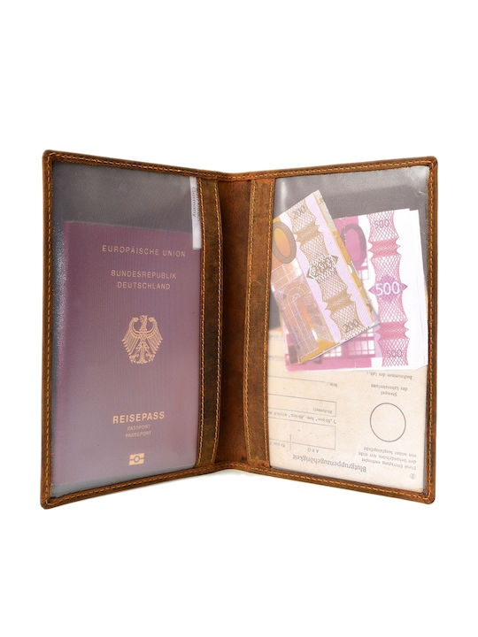 Portofel pentru documente unisex din piele naturală maro vintage 11.5 x 16.5 x 1 cm Vintage Greenburry