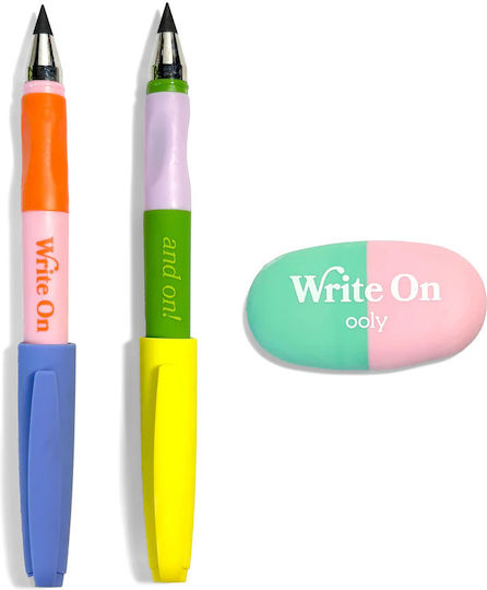 Write On Graphite Pencil Set Eraser 3 Pieces