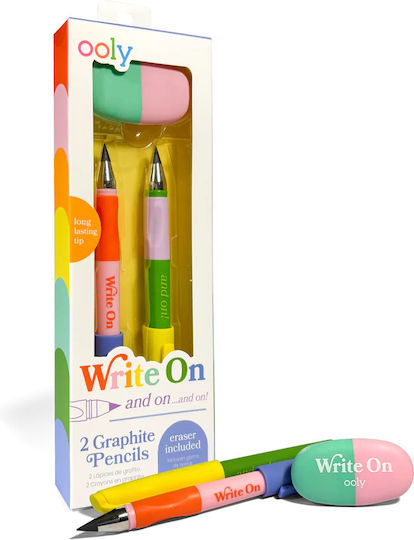 Write On Graphite Pencil Set Eraser 3 Pieces