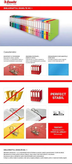 Esselte No 1 Mapă Cu Inele În Formă De Arc Power Lever Pp Parțial Reciclat Fsc A4 50 Mm Culoare Nisip