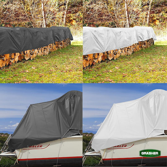 Grasher Waterproof Tarpaulin 120gr/m² 6x4m. Light Type Gray