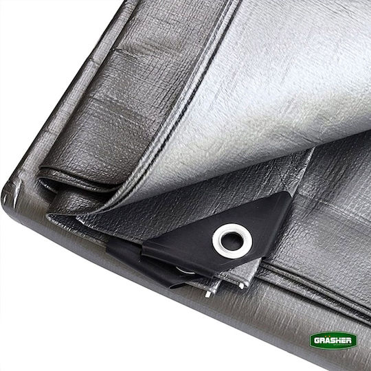 Grasher Waterproof Tarpaulin 120gr/m² 6x4m. Light Type Gray