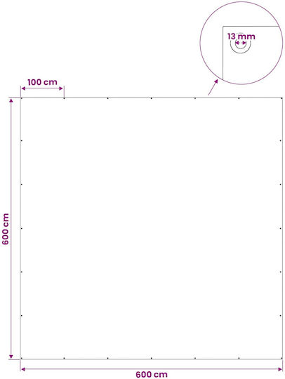vidaXL Αδιάβροχος Μουσαμάς 260gr/m² 6x6μ. Βαρέως Τύπου Μπλε