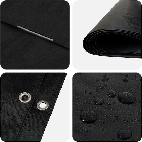 vidaXL Waterproof Tarpaulin 260g/m² 8x8m Heavy Duty Grey