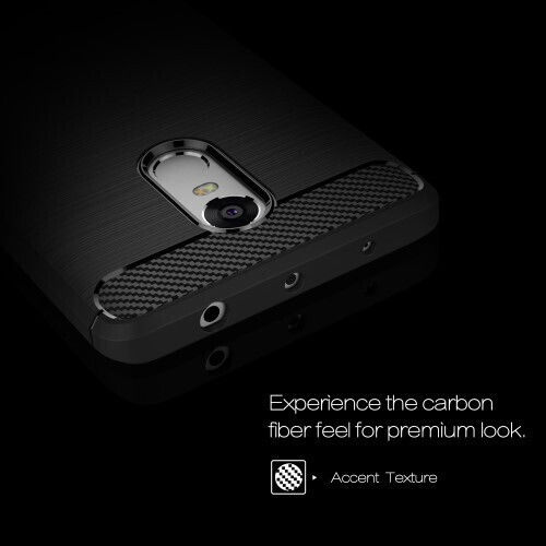 Forcell Brushed Carbon Fiber Back Cover Σιλικόνης Μαύρο (Redmi Note 4)