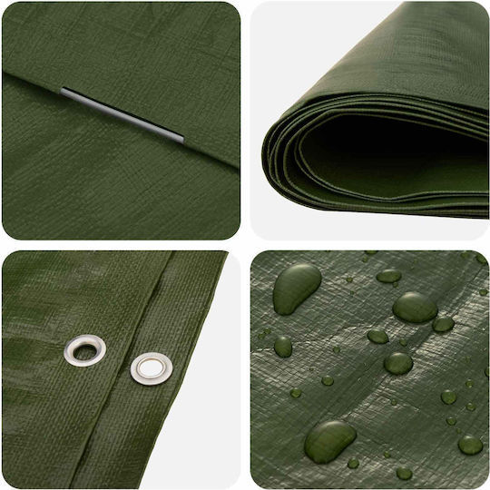vidaXL Waterproof Tarpaulin 180g/m² 8x8m Light Type Green