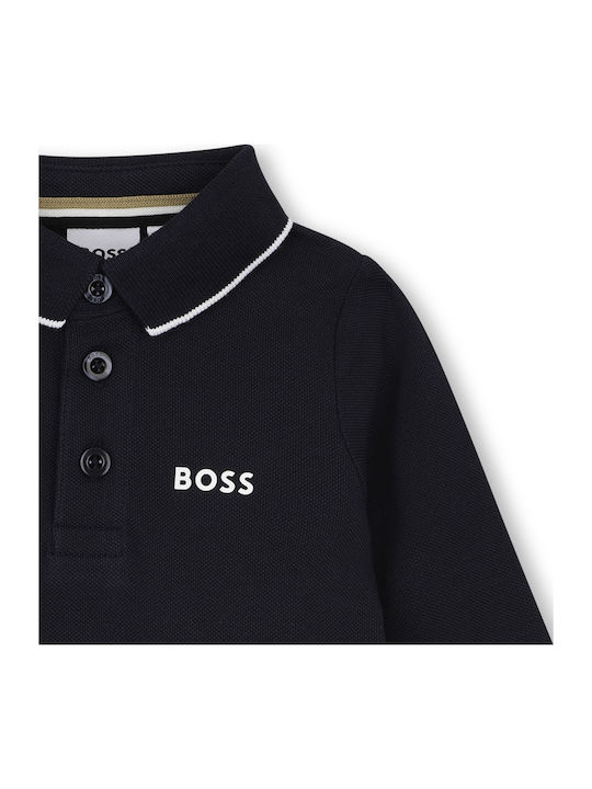 Kids Long-sleeved Polo Blue