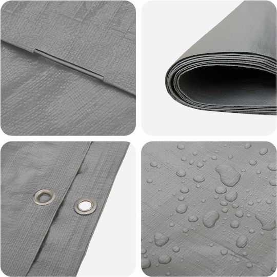 vidaXL Waterproof Tarpaulin 260g/m² 6x3m Heavy Duty Grey