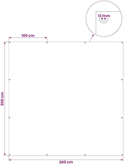 vidaXL Waterproof Tarpaulin 260g/m² 3x3m Heavy Duty White