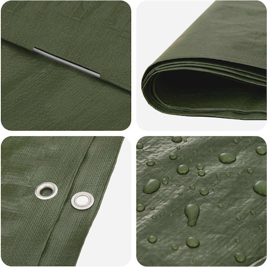 vidaXL Waterproof Tarpaulin 90gr/m² 4x4m Light Type Green