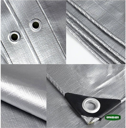 Grasher Αδιάβροχος Μουσαμάς 120gr/m² 10x5μ. Ελαφρού Τύπου Γκρι