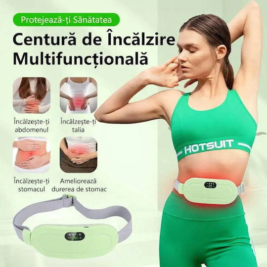 Centură de Masaj pentru Talie, Spate și Corp cu Vibrație și Funcție de Încălzire Verde