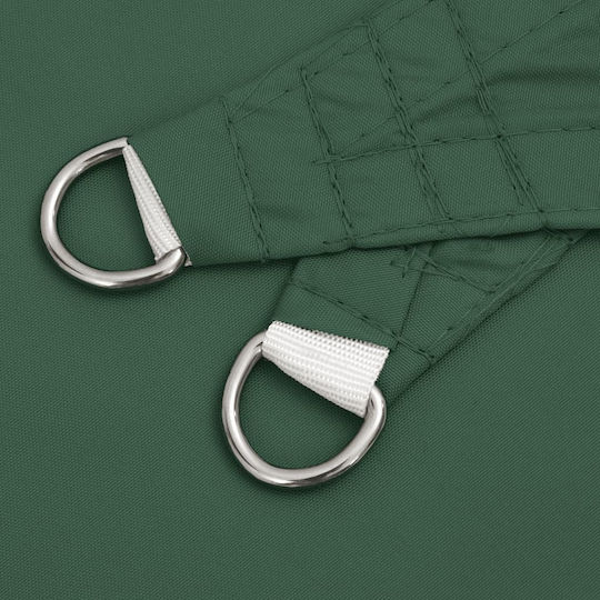vidaXL Pânză Triunghiulară De Umbrire Verde Cu Cerc Și Cu Strat PU 3x3x4.24m Confecționată Din Țesătură Oxford