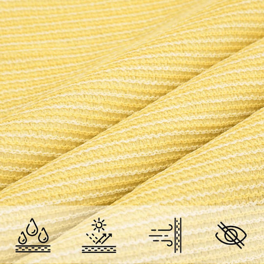 vidaXL Rectangular Shade Sail Beige With Hoop 3.5x4.5m 160gr/m² made of HDPE 160gr/m²