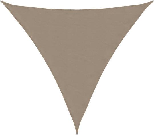 vidaXL Triangle Shade Sail Brown With Hoop & with PU Coating 5m made of Oxford fabric