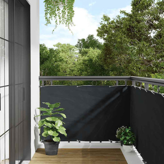 vidaXL Rectangular Shade Divider Gray in Roll With Hoop & with PU Coating 0.9x3m made of Oxford fabric