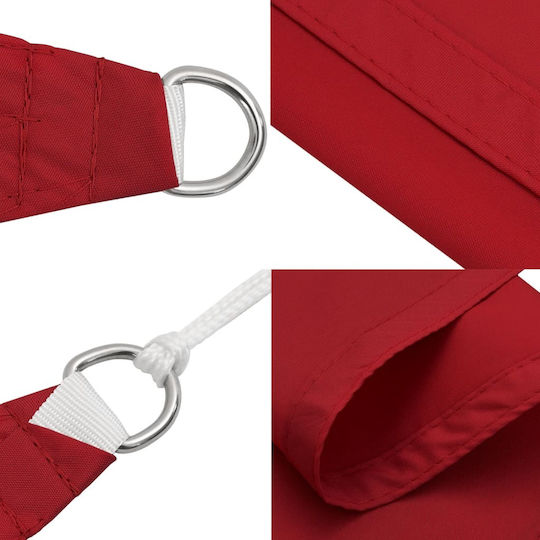 vidaXL Triangle Shade Sail Red With Hoop & with PU Coating 4.5x4.5m made of Oxford fabric