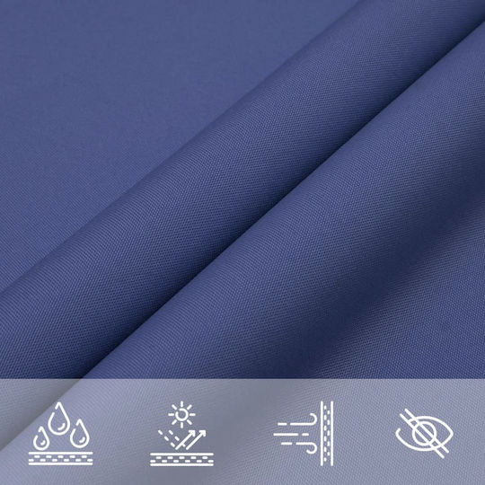 vidaXL Dreieck Sonnensegel Blau Mit Hoop & mit PU-Beschichtung 4x5x6.4m hergestellt aus Oxford-Gewebe