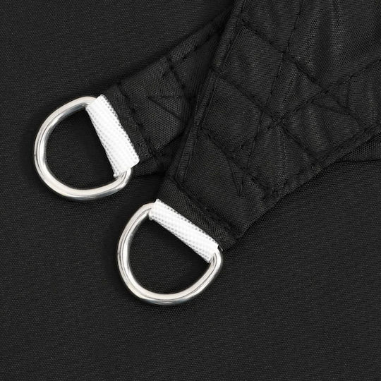 vidaXL Triangle Shade Sail Black With Hoop & with PU Coating 4m made of Oxford fabric