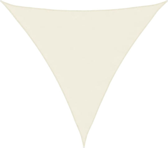 vidaXL Dreieck Sonnensegel Ecru Mit Hoop & mit PU-Beschichtung 4.5x4.5m hergestellt aus Oxford-Gewebe