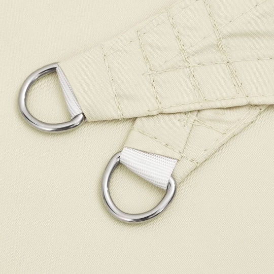 vidaXL Dreieck Sonnensegel Ecru Mit Hoop & mit PU-Beschichtung 4.5x4.5m hergestellt aus Oxford-Gewebe