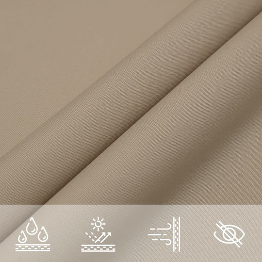 vidaXL Triangle Shade Sail Brown With Hoop & with PU Coating 4.5m made of Oxford fabric