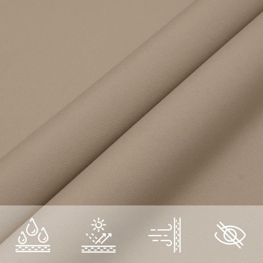 vidaXL Square Shade Sail Brown With Hoop & with PU Coating 6x6m Square made of Oxford fabric