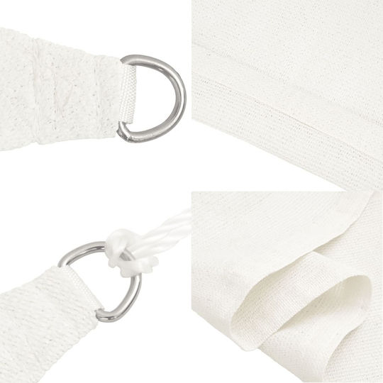vidaXL Triangle Shade Sail White With Hoop 3.5x3.5x4.9m 160gr/m² made of HDPE 160gr/m²