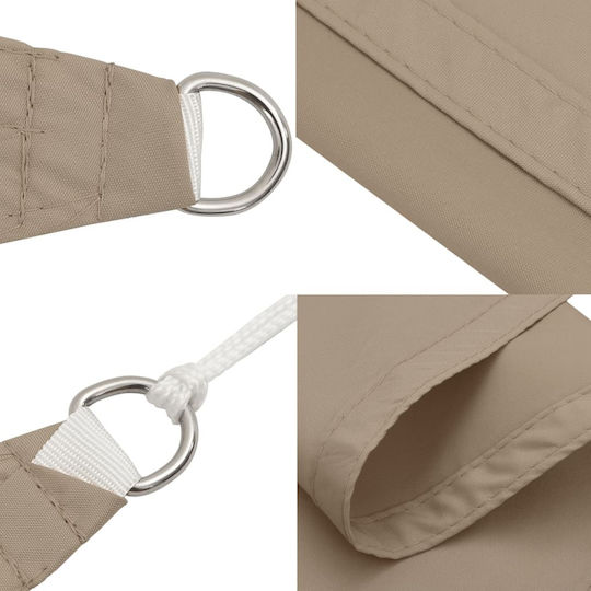 vidaXL Dreieck Sonnensegel Braun Mit Hoop & mit PU-Beschichtung 5x5x6m hergestellt aus Oxford-Gewebe