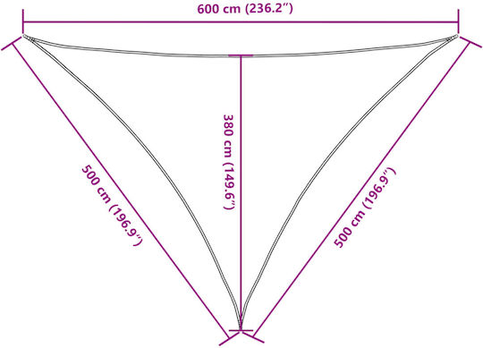 vidaXL Dreieck Sonnensegel Rot mit PU-Beschichtung 5x5m hergestellt aus Oxford-Gewebe