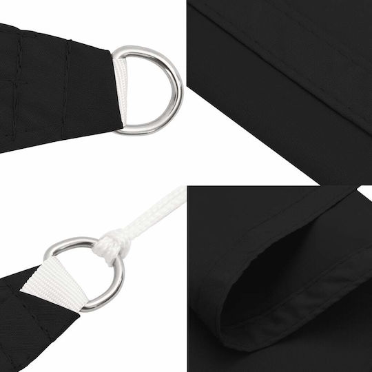 vidaXL Triunghi Umbrela Sail Negru Cu cerc & cu strat PU 3x3x4.24m confecționat din țesătură Oxford