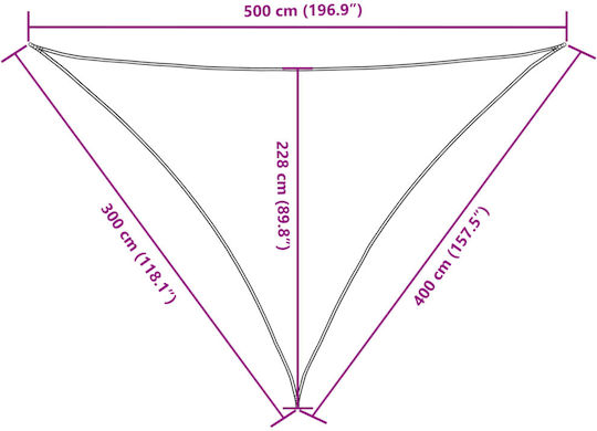 vidaXL Τρίγωνο Πανί Σκίασης Λευκό με Κρίκους & με Επίστρωση PU 3x4x5m από Ύφασμα Oxford
