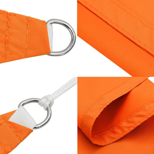 vidaXL Triunghi Umbrela Sail Portocaliu Cu cerc & cu strat PU 3x4x5m confecționat din țesătură Oxford