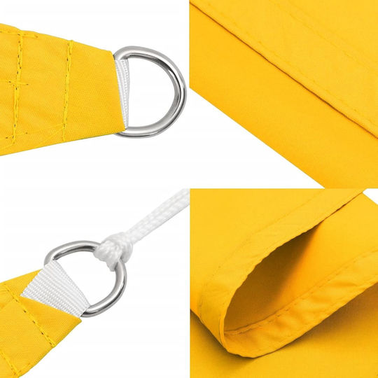 vidaXL Triunghi Umbrela Sail Galben Cu cerc & cu strat PU 5x5m confecționat din țesătură Oxford