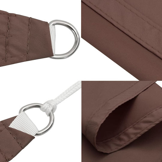 vidaXL Dreieck Sonnensegel Braun Mit Hoop & mit PU-Beschichtung 4x4x5.8m hergestellt aus Oxford-Gewebe