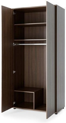 Concept Lenart Double Door Wardrobe with Mirror 101x55x218cm Dark Oak Concept Lenart Double Door Wardrobe with Mirror 101x55x218cm Dark Oak