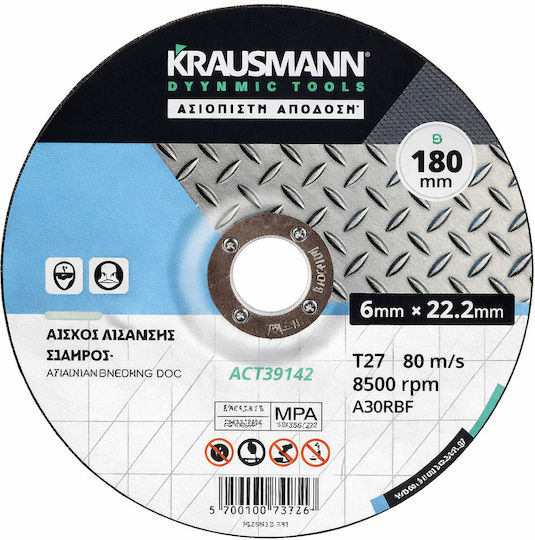 Krausmann Grinding Disc Metal 180mm Set 5pcs