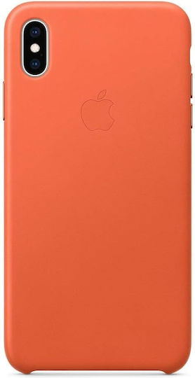Apple Leather Case Back Cover Piele Portocaliu (iPhone XS Max)