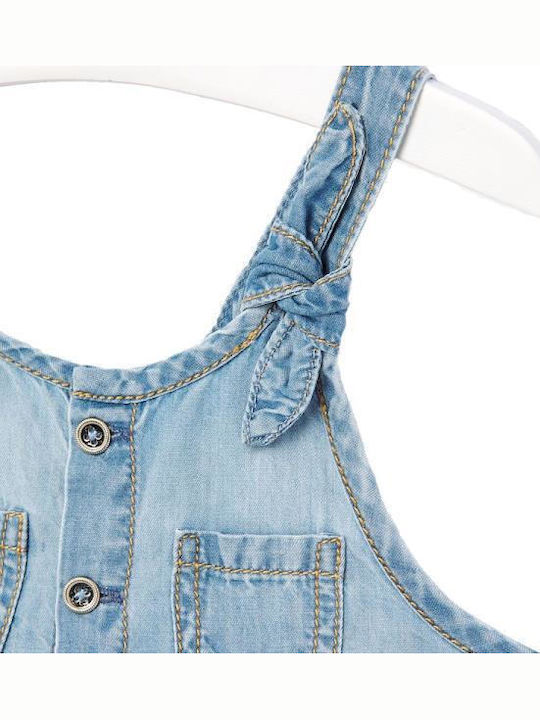 Mädchenkleid Denim Blumen Mehrfarbige