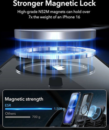 ESR Tough Halolock 360 Full Cover Tempered Glass / Silicon / Plastic 1mm Transparent (iPhone 16)