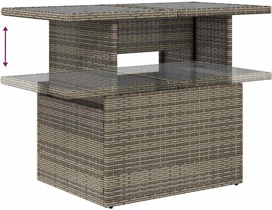 Garten- und Outdoor-Möbelsets Wohnzimmer Typsatz 9 Stück Grau