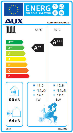 Aux Achp-h14/5r3ha-m Ne Wärmepumpe 14kW Monoblock