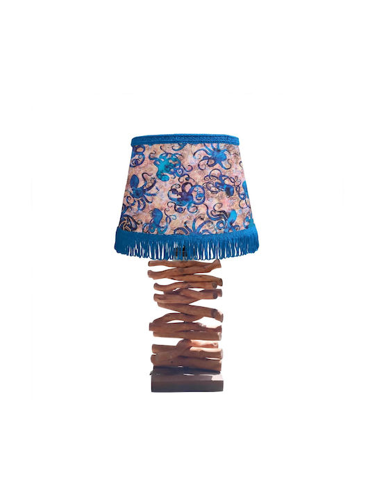 Blue Octopus Table Lamp for E27 Socket with Blue Shade and Base