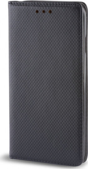 iNOS Smart Magnet Buchen Sie Synthetisches Leder Schwarz (Galaxy A6+ 2018)