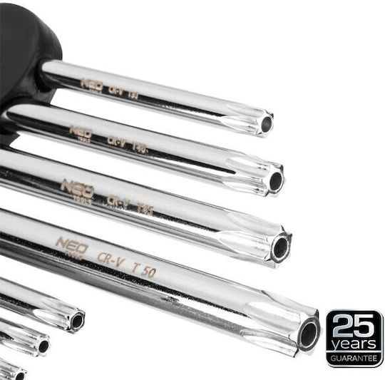 Neo Tools Σετ 9 Κλειδιά Torx σε Σχήμα L